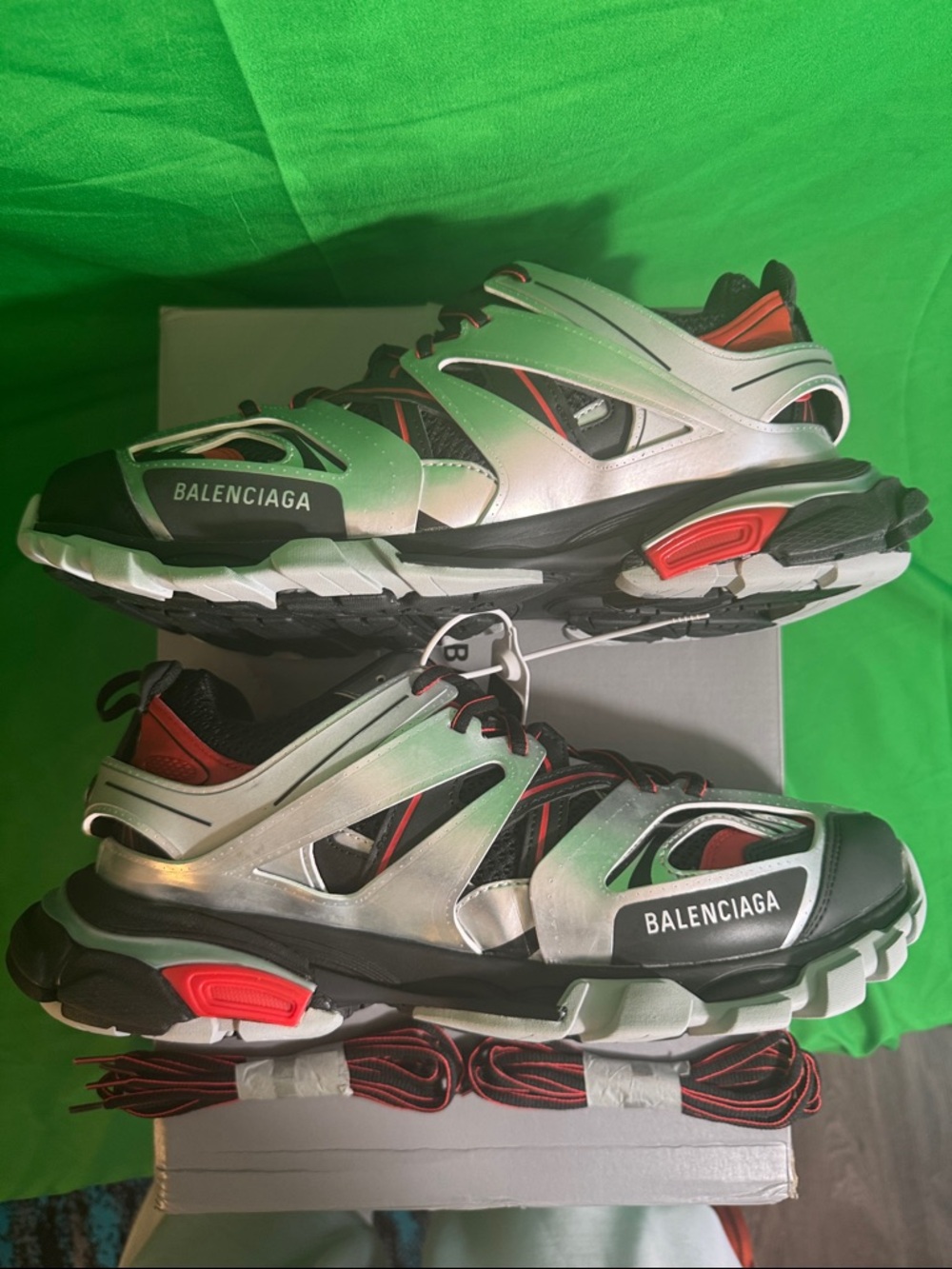 New! Balenciaga Track Sneaker in a "Black Red Silver" - Picture 4 of 9